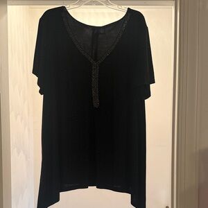 New Directions Black Tee with Gold Detailing